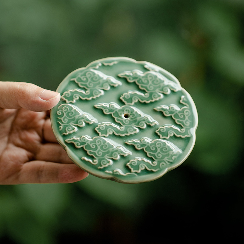 Buy 1 Get 1 FreeSummer SALE“Auspicious Cloud” - Antique Style Yue Kiln Celadon Incense Burner/Holder